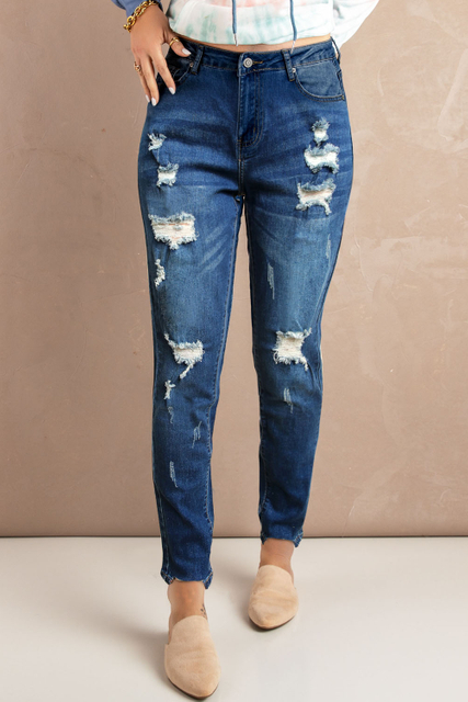 Stockpapa Distressed Frayed Skinny Jeans