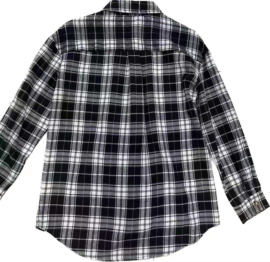 Stockpapa Men's Clearance Sale Black And White Plaid Shirt 