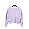 Stockpapa Ladies Blank Factory Stock Elegant Long Sleeve Soft Touch Purple V Neck Casual Short Sweaters