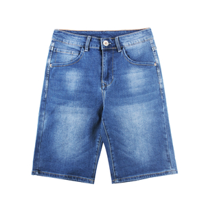 Stockpapa Outlet Stock Men's Simple Streetwear Denim Blue Slim Thin Stylish Knee-length Denim Shorts