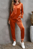 Stockpapa Funnel Neck Velour Sweatshirt and Pants Lounge Set