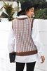 Stockpapa Cheap Stock Ladies V Neck Argyle Plaid Knitted Sweater Vest 