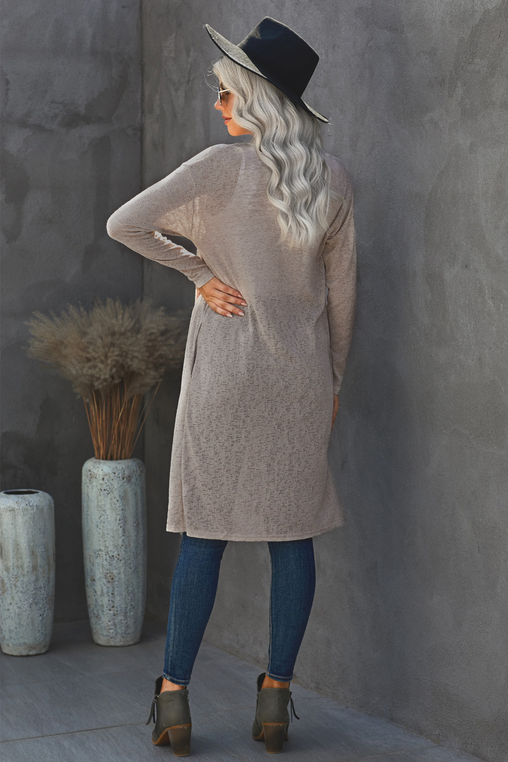 Slouchy Pocketed Knit Longline Cardigan (5)