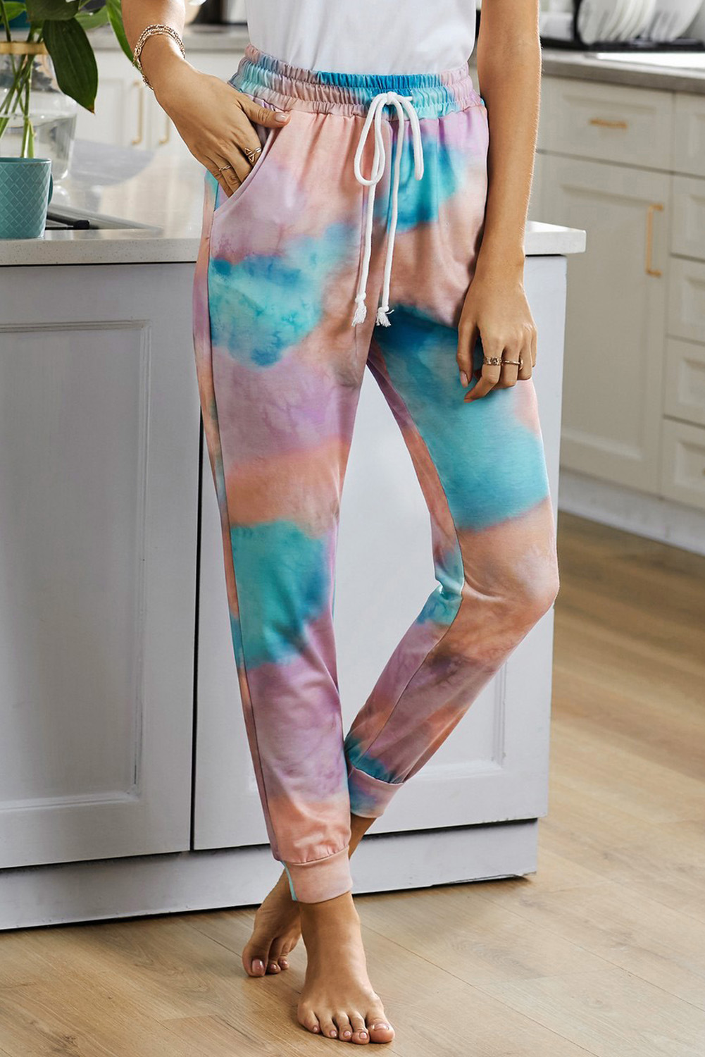 Stockpapa Over Run Ladies Drawstring Tie Dye Jogger