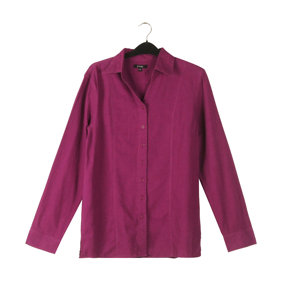 Stockpapa Ladies Overruns Wine Red Anti-wrinkle Solid Shirts