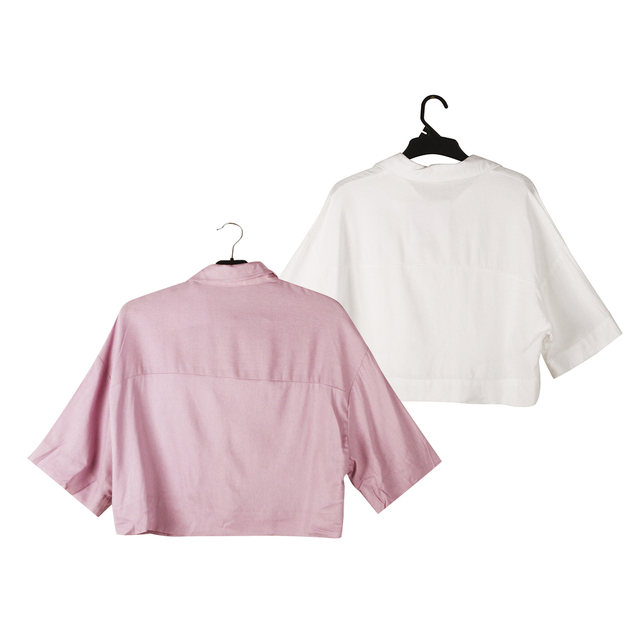 Stockpapa Bulk Clearance RT, Ladies Cute Pink Short Shirts with Pockets 