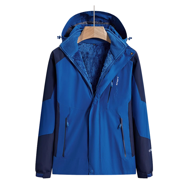 Stockpapa Factory Stock Men's Winter Outdoor Color-blocked Waterproof Knit Linning Coats Multi-pocket Jacket