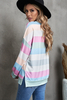 Stockpapa Multicolor Striped Colorblock Long Sleeve Pullover Sweatshirt