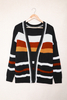 Stockpapa Color Block Open Front Pocket Knit Cardigan