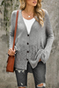 Stockpapa Loose Lightweight V Neck Buttoned Sheer Knit Cardigan 