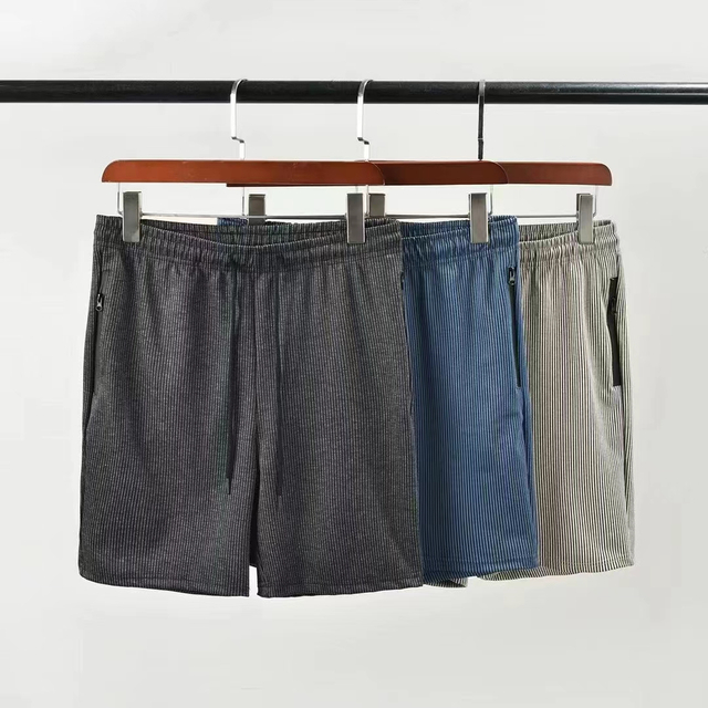 Stockpapa Men's Stiped Knit Shorts Branded Overruns