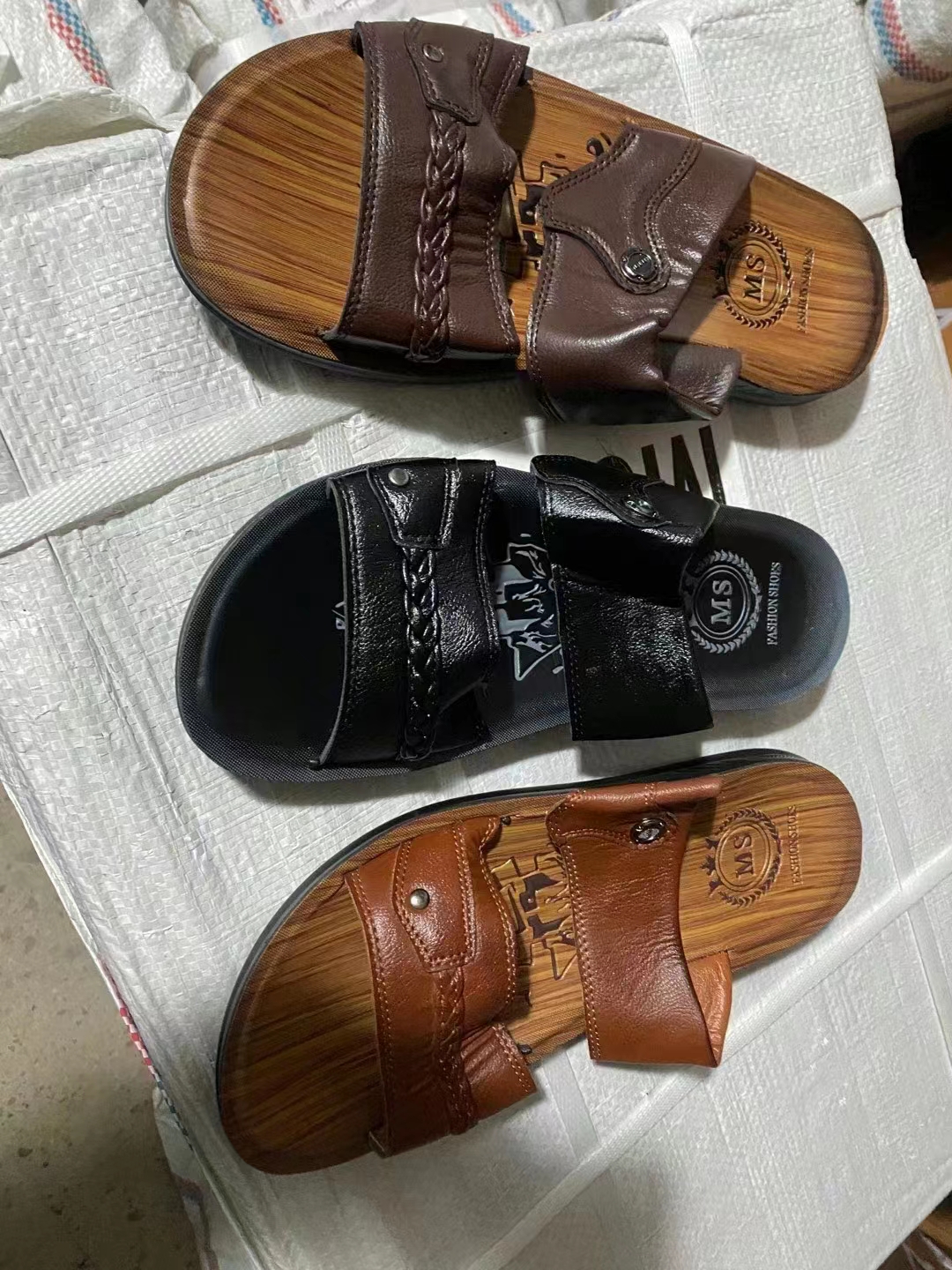 Stockpapa Leather Wooden Sandals