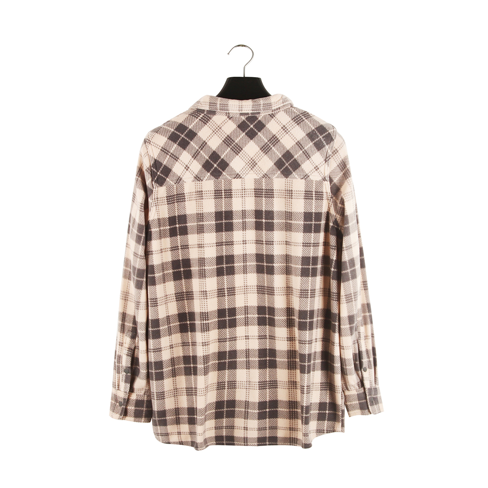 Stockpapa Oneill, Ladies High Quality 100% Polyester 3 Color Polar Fleece Plaid Shirt