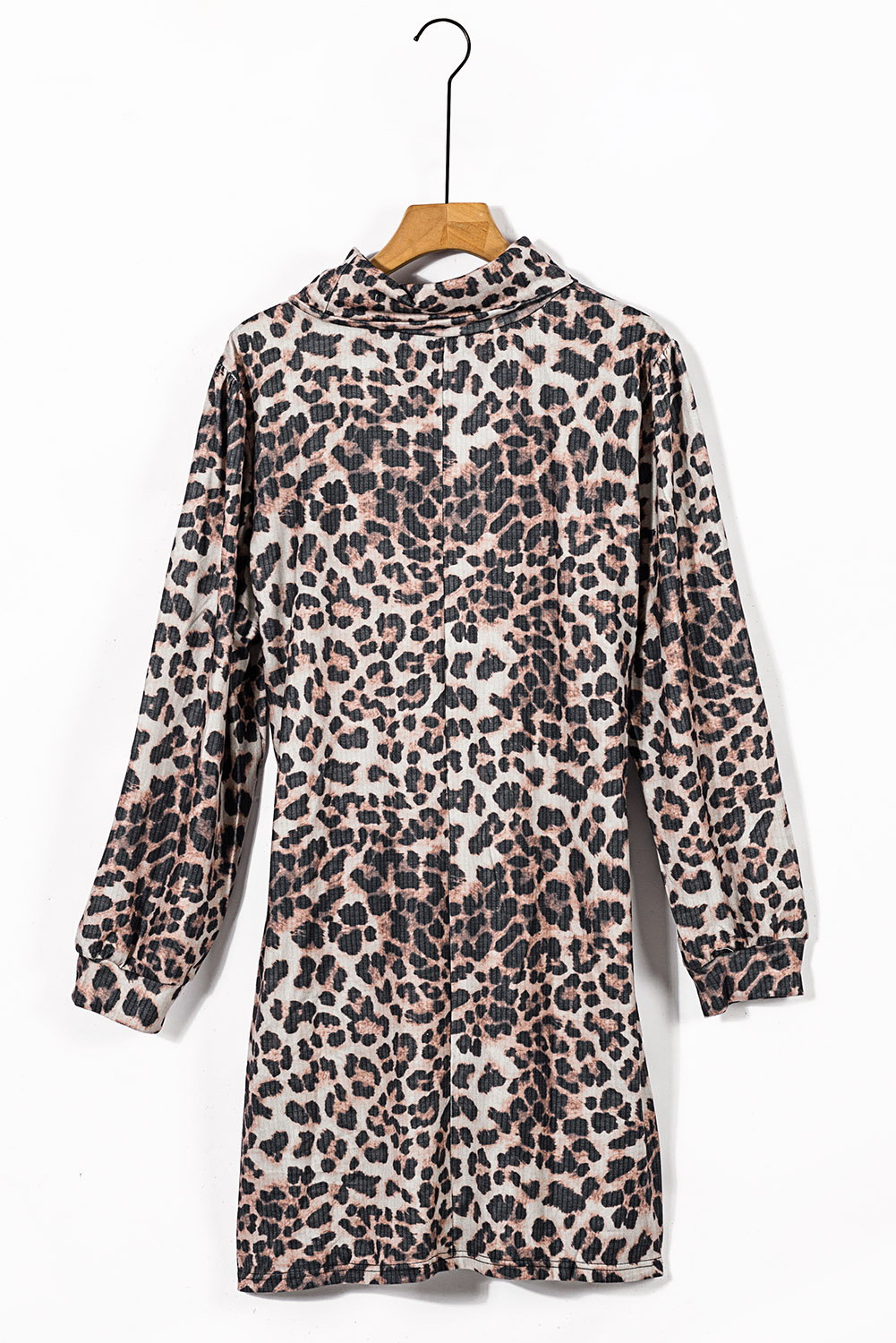 Plus size Turtleneck Leopard Dress (6)