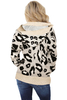 Stpckpapa Long Sleeve Button-up Hooded Leopard Print Cardigan