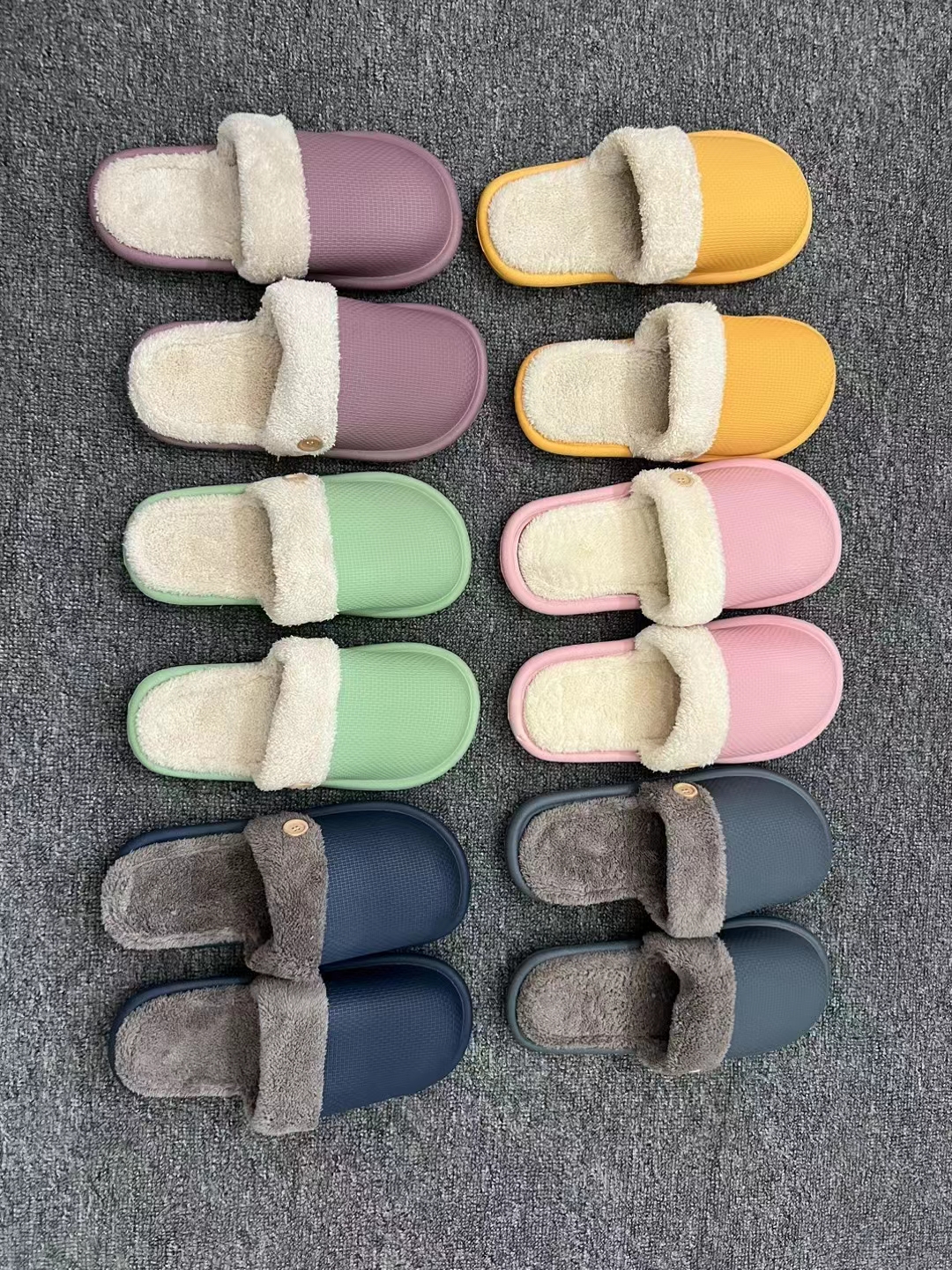 Stockpapa Men's and women's basic solid color cotton slippers