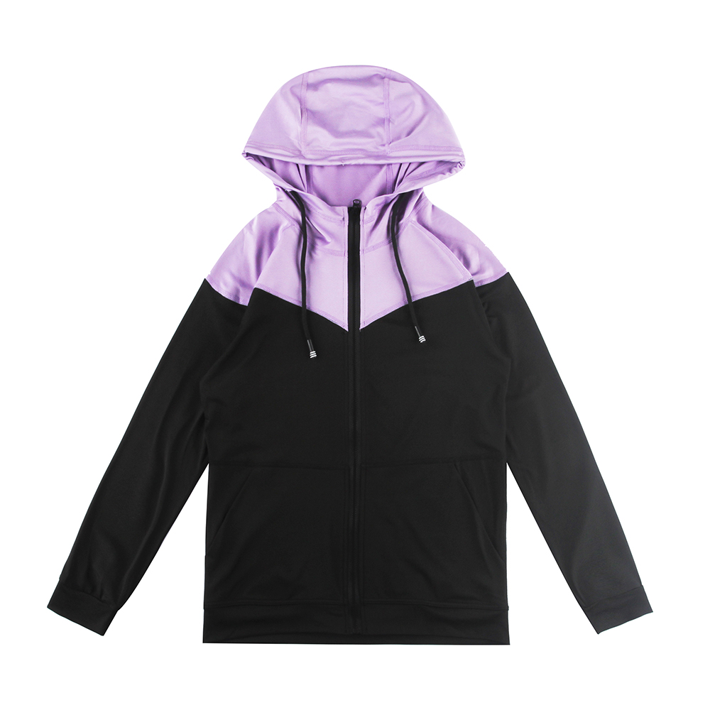 Stockpapa Overrruns Big Girls Nice New Design Active Sports Full Zip Up Hooded Color-blocked Hoodie