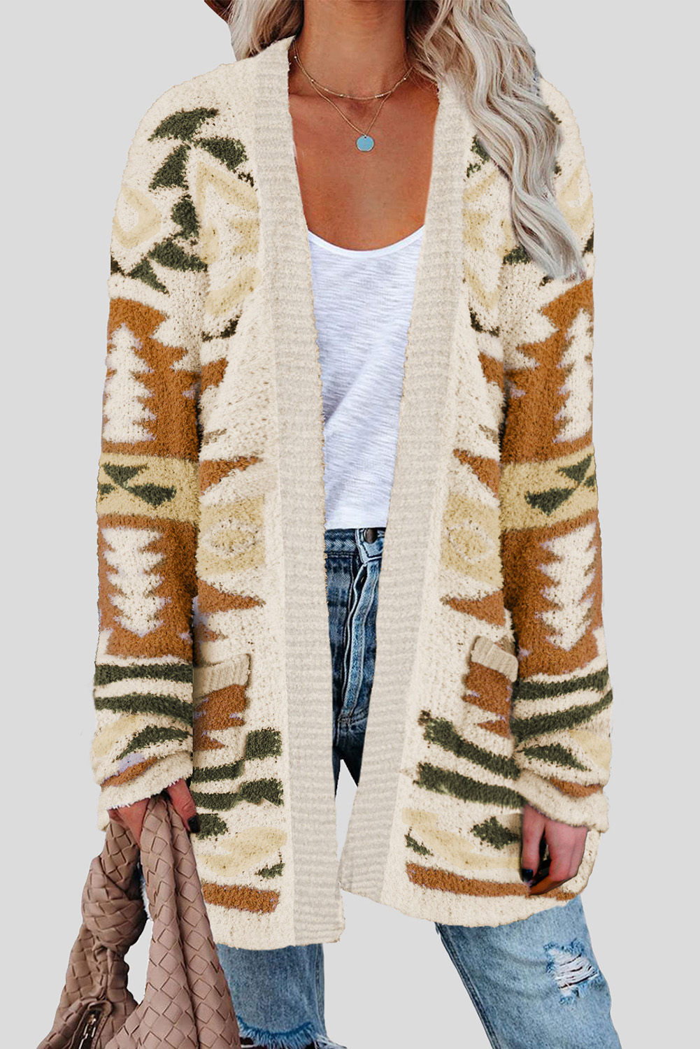 Apricot Moraga Pocketed Aztec Cardigan (2) - 副本