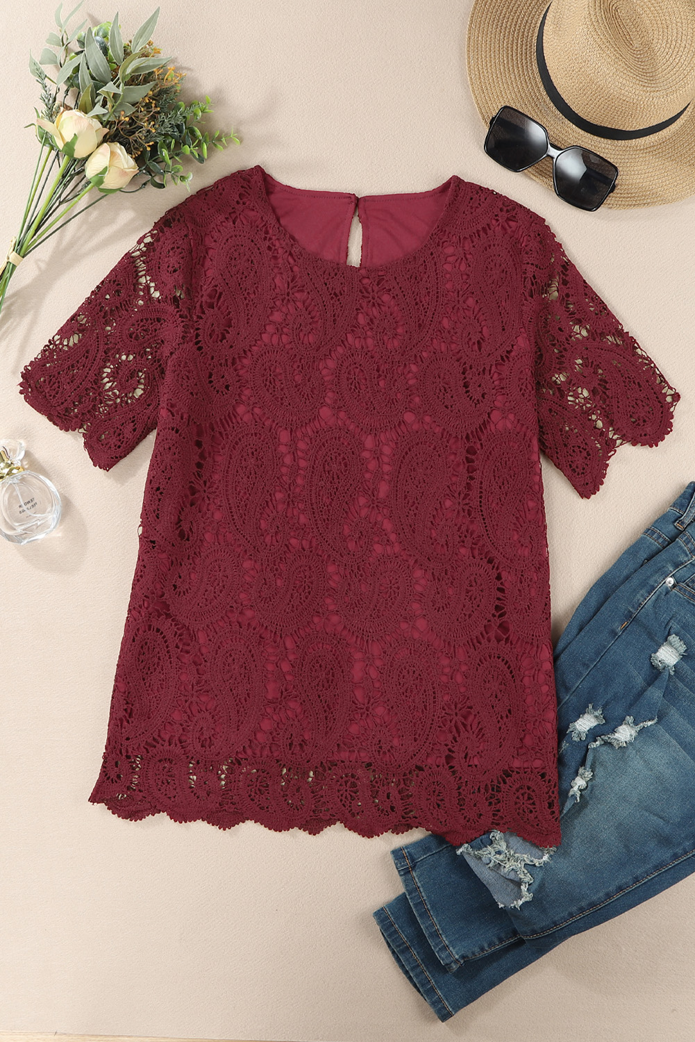 Stockpapa 4 Color ladies lace top
