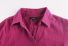 Stockpapa Ladies Overruns Wine Red Anti-wrinkle Solid Shirts