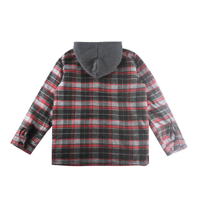 Stockpapa Men's Liquidation Autumn And Winter Zip Up Jackets Whtih Button Plaid Sherpa Coats