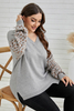 Stockpapa Stock Garments Distressed Hemline Leopard Sleeve Plus Size Sweater