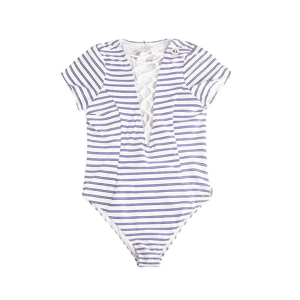 F21 ,, Ladies striped print swimwear (2)