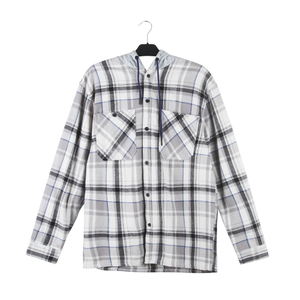 Stockpapa Men's Knit Hoodie Plaid Shirts Stock Clearance