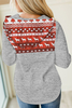 Stockpapa Ladies Christmas Reindeer Print Stitching Hoodie