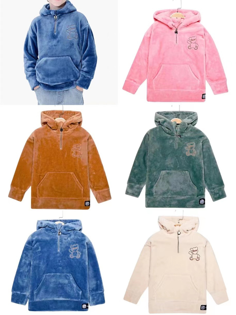 Stockpapa 5 Color Kds Sherpa Quater Hoodie Stock Clearance 