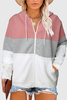 Stockpapa Color Block Zipper Drawstring Plus Size Hoodie Clearance Sale