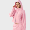 Stockpapa Factory Overruns Ladies Running Casual Nice Skin-friendly Zip Up Casual Hooded Short Hoodie