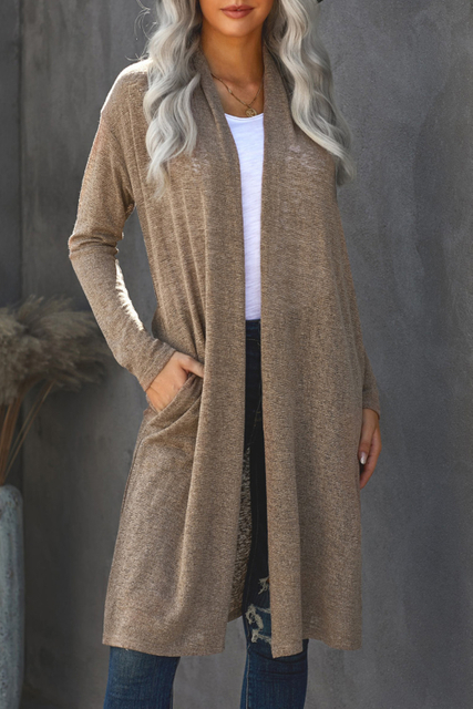 Stockpapa Slouchy Pocketed Knit Longline Cardigan branded overruns