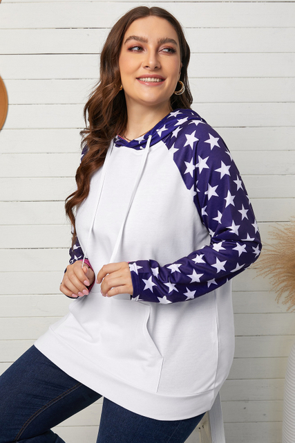 Stockpapa Left Over Plus Size Women's Color-blocked Hoodie