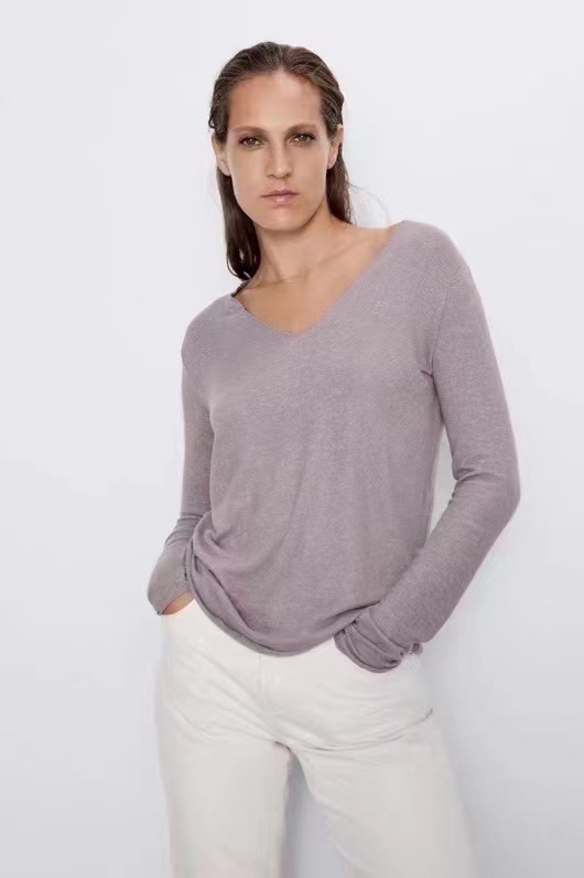 Stockpapa China ZARA V Neck Ladies Sweaters Manufacturers