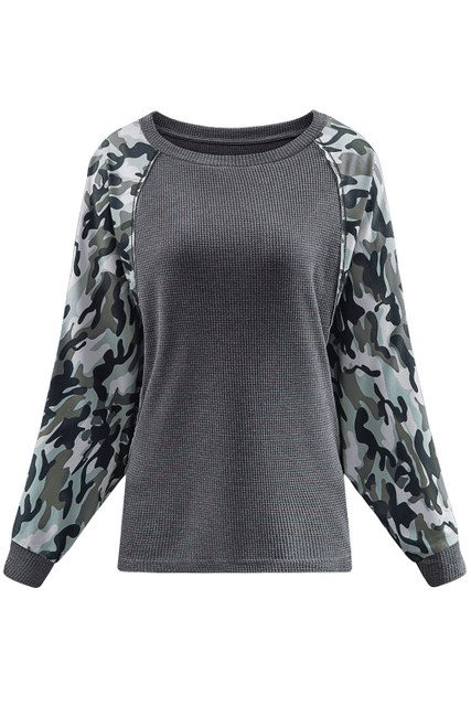 Stockpapa Ladies Squadron Thermal Camo Contrast Dolman Top Stock Garments