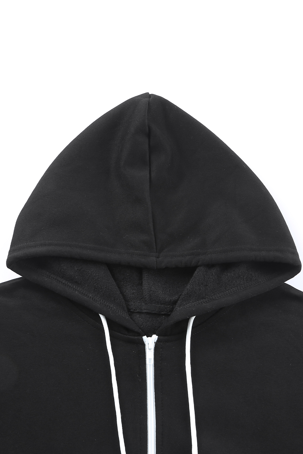 Color Block Zipper Drawstring Plus Size Hoodie (5)