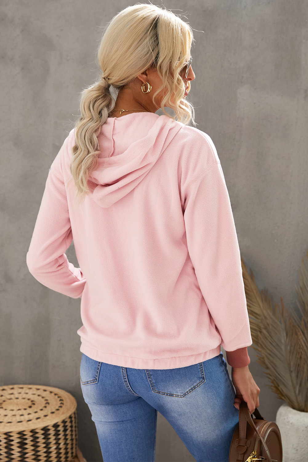 Stockpapa Ladies 3 Color Solid Hoodie In Stock