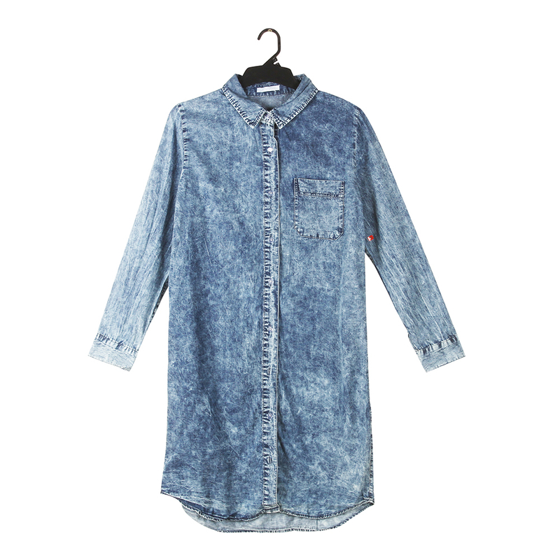 Stockpapa Women's Tie dye longline casual denim shirts