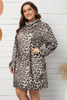 Stockpapa Plus size Turtleneck Leopard Dress