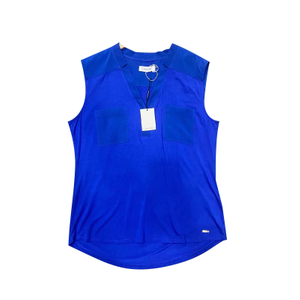 Stockpapa Women's blue sleeveless T-shirt