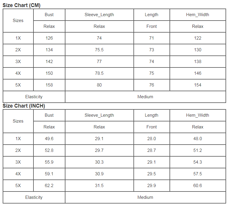 size chart