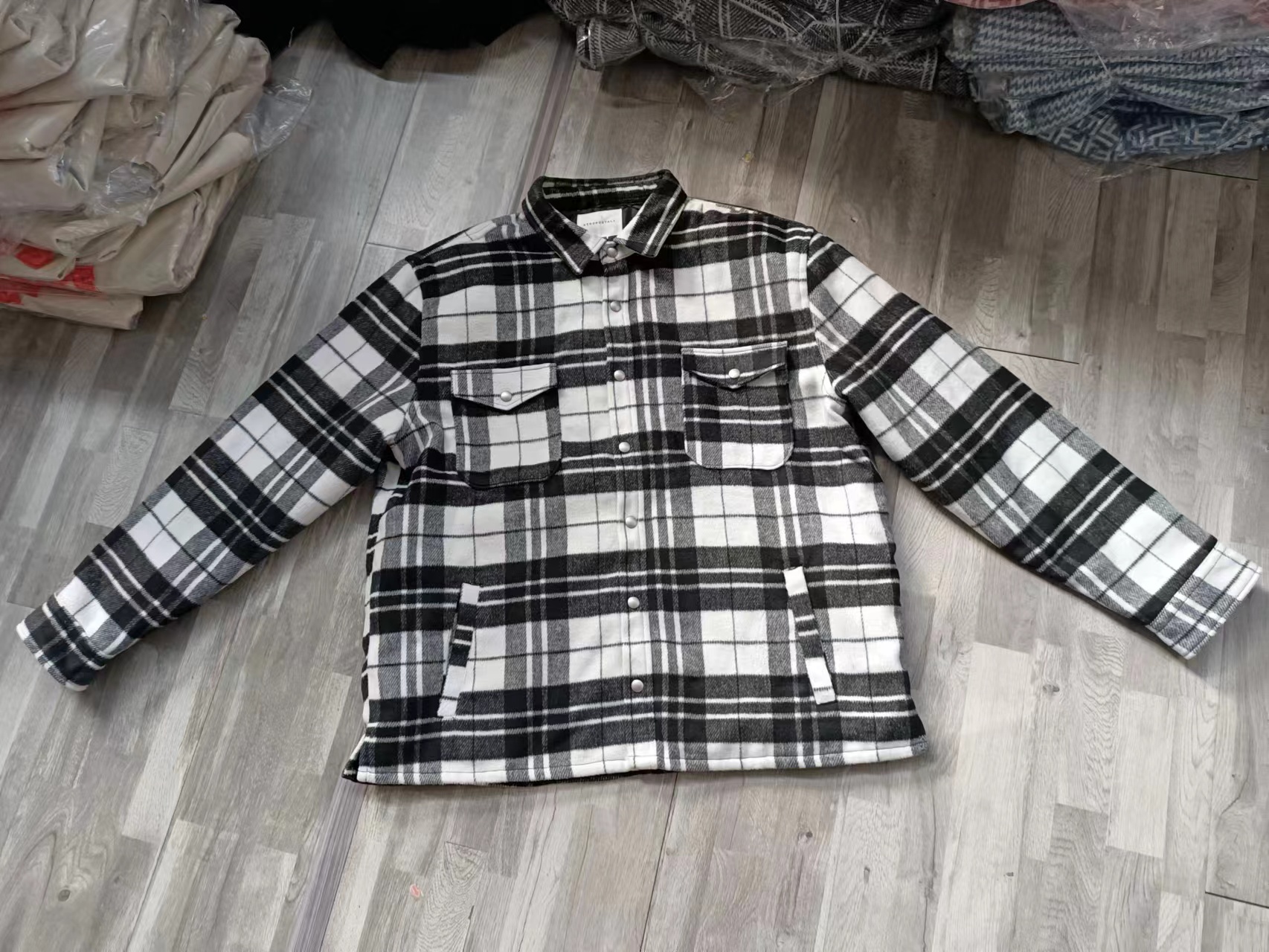  Stockpapa Factory Outlet Clothes Men's Plaid Jacket