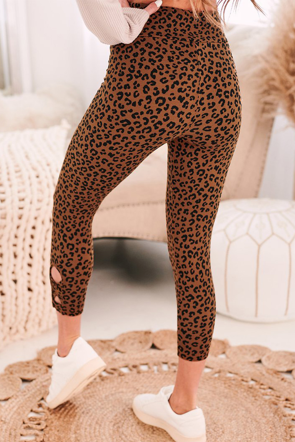 Yoga Fitness Leopard Cropped Leggings