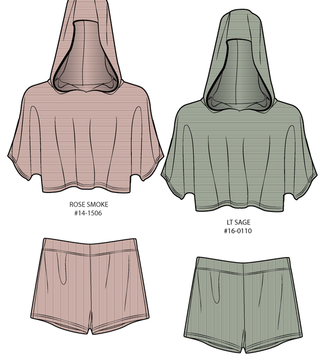  Women\'s 2 Pcs Knit Summer Hoodie Sets