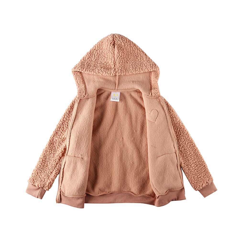 Girls Sherpa Coral Fleece Zip-up Hoodies