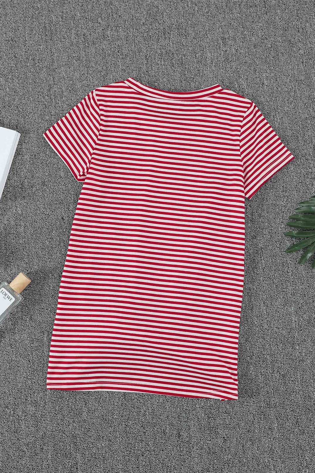 Girls Striped Longline Dress Tees