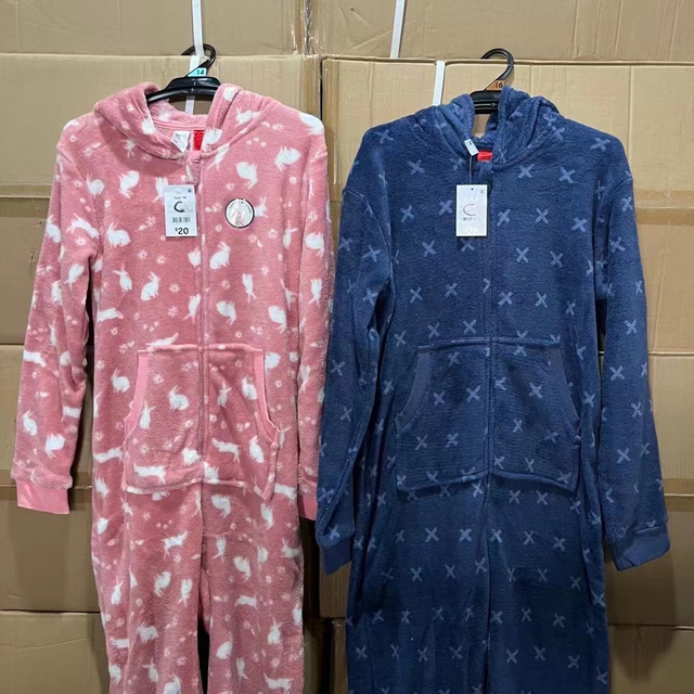 Big Kids Pajamas, Zip-FrontSleeper Pajamas One Piece Hooded Sleepwear