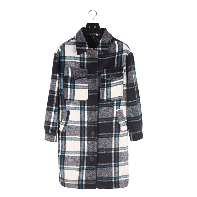 Ladies Longline Plaid Coats