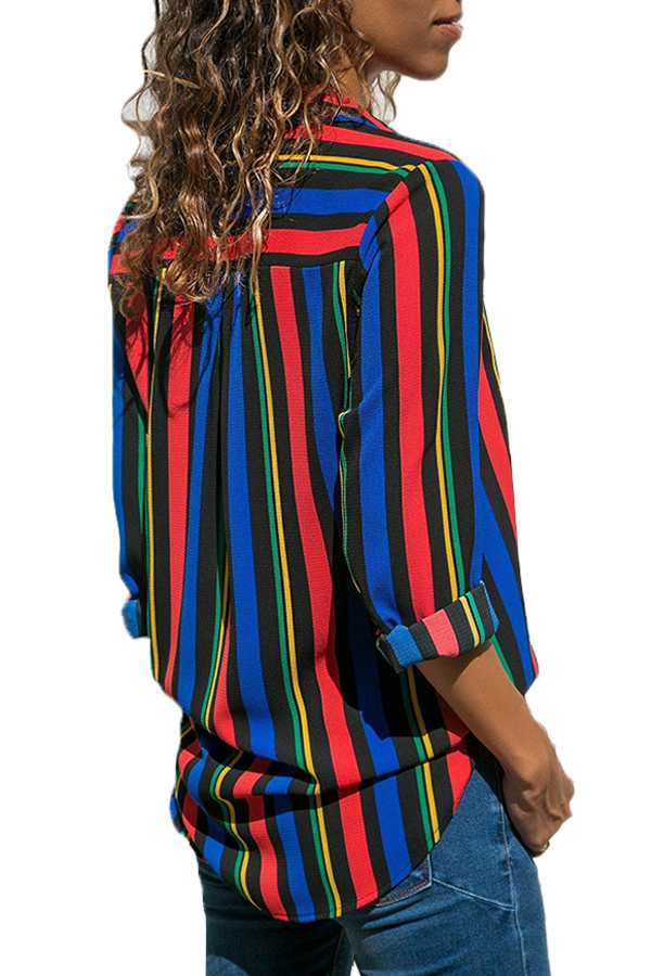 Multicolor Striped Modern Women Shirt